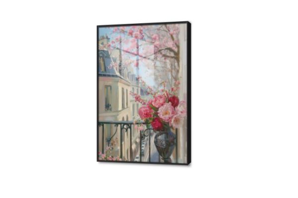 تابلوهات مودرن نافذة مزينة بالورود البينك SA46443 كل التابلوهات المودرن, بلكونات, اماكن و مدن و مباني, ورود - زهور - نباتات ابيض - اوف وايت, ازرق - تركواز, بينك – فوشيا الوان زيتية - اكريليك, دول البحر المتوسط, لوحات فنية, مودرن غرفة الاستقبال, غرفة المعيشة, مدخل المنزل فصل الربيع اكريليك, بالطول, ببرواز, برواز اسود, مستطيل