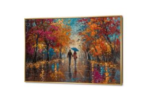 لوحة فنية مناظر طبيعية غابة ملونة SA46528 كل التابلوهات المودرن, رومانسى - ثنائى, رومانسى, شخصيات و وجوه احمر - نبيتى, ازرق - تركواز, برتقالى الوان زيتية - اكريليك, لوحات فنية, مودرن غرفة الاستقبال, غرفة المعيشة, غرفة النوم فى الليل بالعرض, ببرواز, برواز ذهبى, مستطيل