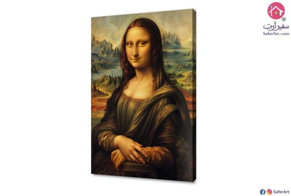 لوحة الموناليزا للفنان ليوناردو دا فينشي SA45725 ( كل التابلوهات المودرن), بنات, شخصيات و وجوه اخضر - زيتى, اصفر, بنى - بيج عتيق - فينتاج, كلاسيك – نيو كلاسيك, لوحات فنية غرفة الاستقبال, غرفة المعيشة, غرفة بنات بالطول, مستطيل