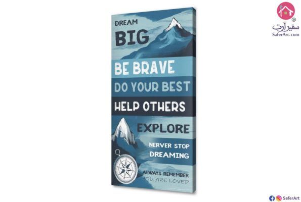 تابلوهات كانفاس مودرن مقولات محفزة باللغة الإنجليزية SA48040 تابلوهات مودرن ازرق - تركواز ديجيتال آرت غرفة شباب
