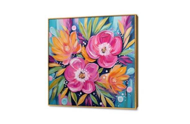 تابلوه مودرن – زهور ملونة SA52840 كل التابلوهات المودرن, ورود - زهور - نباتات بينك – فوشيا, قوى و زاهى, متعدد الالوان الوان زيتية - اكريليك, ديجيتال آرت, مظهر بارز, مودرن غرفة الاستقبال, غرفة المعيشة, غرفة بنات, مكاتب – شركات - اعمال ببرواز, برواز ذهبى, مربع
