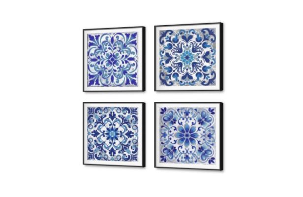 لوحات فنية زخارف أرابيسك باللون الأزرق SA53590 كل التابلوهات المودرن, زخارف اسلامية, اسلامى - ايات قرآنية و خط عربى, اشكال هندسية و زخارف ابيض - اوف وايت, ازرق - تركواز اشكال هندسية و زخارف, تماثل - سيميترى, ديجيتال آرت, مودرن غرفة الاستقبال, غرفة المعيشة, مدخل المنزل, مكاتب – شركات - اعمال ببرواز, برواز SF9, برواز اسود, مربع