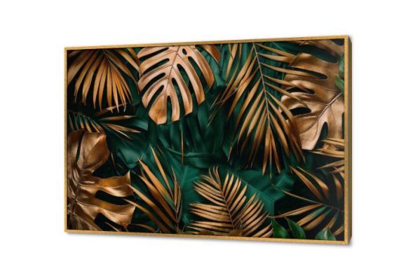 لوحات مودرن - أوراق شجر اخضر مع ذهبى SA53674 كل التابلوهات المودرن, اوراق شجر - نباتات, ورود - زهور - نباتات اخضر - زيتى, الوان داكنة, فضى – ذهبى ديجيتال آرت, مودرن غرفة الاستقبال, غرفة المعيشة, مدخل المنزل, مكاتب – شركات - اعمال بالعرض, ببرواز, برواز ذهبى, مستطيل