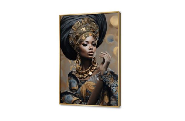 لوحات فنية لفتاه بملابس افريقية SA75132 كل التابلوهات المودرن, افريقى, بنات, شخصيات و وجوه بنى - بيج, اسود, الوان داكنة, فضى – ذهبى الفن الافريقى, ديجيتال آرت, لوحات فنية, مودرن غرفة المعيشة, غرفة الاستقبال, مدخل المنزل, مكاتب – شركات - اعمال بالطول, ببرواز, برواز ذهبى, مستطيل