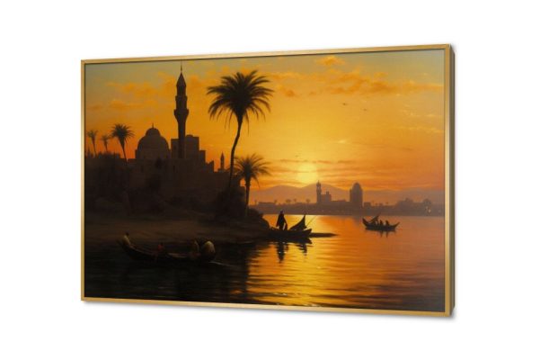 قريه مصرية على ضفاف النيل فى الغروب SA75693 كل التابلوهات المودرن, مناظر مصرية, مصر اصفر, اسود, الوان داكنة, برتقالى الوان زيتية - اكريليك, دول البحر المتوسط, كلاسيك – نيو كلاسيك, لوحات فنية, مودرن غرفة الاستقبال, غرفة المعيشة, مكاتب – شركات - اعمال شروق - غروب بالعرض, ببرواز, برواز ذهبى, مستطيل