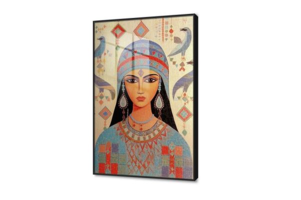 تابلوه مودرن لفتاه مصرية بزخارف من الفنون الشعبية SA75593 كل التابلوهات المودرن, بنات, شخصيات و وجوه احمر - نبيتى, ابيض - اوف وايت, ازرق - تركواز ديجيتال آرت, عتيق - فينتاج, لوحات فنية, مودرن غرفة المعيشة, غرفة بنات, مدخل المنزل بالطول, اكريليك, ببرواز, برواز اسود, مستطيل