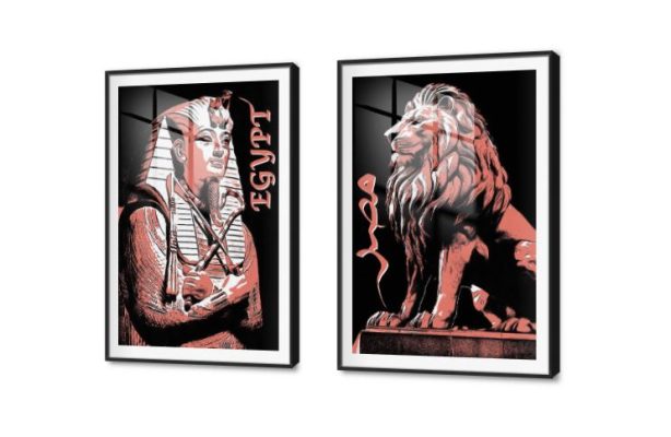 تابلوه مودرن مصر بوستر تماثيل مصرية SA76510 كل التابلوهات المودرن, مصر الفرعونية, مناظر مصرية, مصر اسود, احمر - نبيتى, الوان داكنة, بنى - بيج ديجيتال آرت, مودرن مكاتب – شركات - اعمال اكريليك, ببرواز, برواز SF9, برواز اسود, مستطيل