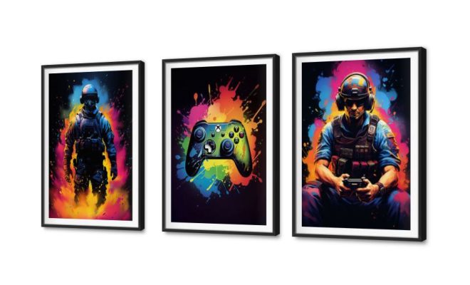 تابلوهات اكس بوكس العاب الكترونية SA77452 كل التابلوهات المودرن, اكشن - مغامرات, جيمنج - العاب و تسليه اسود, الوان داكنة, متعدد الالوان ديجيتال آرت, مودرن, نيون ستايل غرفة شباب, مكاتب – شركات - اعمال بالعرض, ببرواز, برواز SF9, برواز اسود, مستطيل