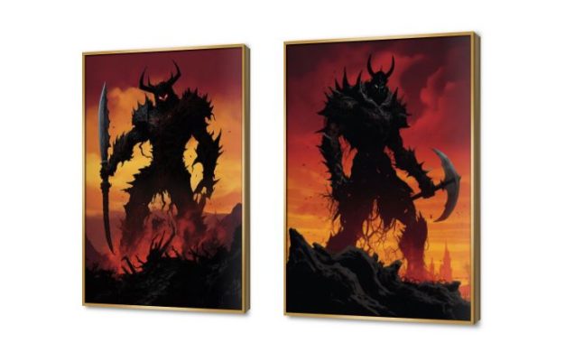 تابلوهات مودرن بوسترات العاب الكترونيه خيال علمى SA77367 كل التابلوهات المودرن, جيمنج - العاب و تسليه, خيال - خيال علمى برتقالى, اسود, الوان داكنة ديجيتال آرت, مودرن غرفة شباب بالعرض, ببرواز, برواز ذهبى, مستطيل