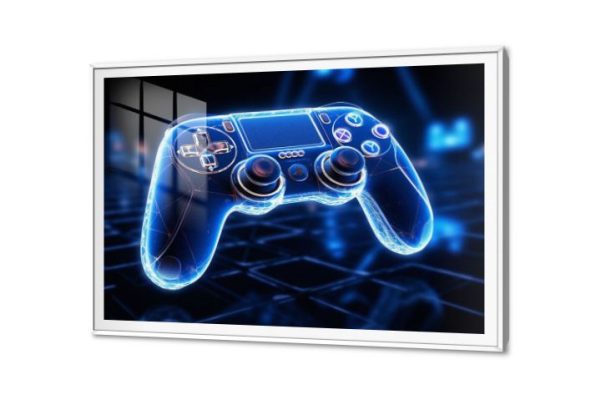 تابلوه مودرن بلايستيشن - ذراع تحكم SA77373 كل التابلوهات المودرن, جيمنج - العاب و تسليه اسود, ازرق - تركواز, الوان داكنة ديجيتال آرت, مودرن, نيون ستايل غرفة شباب, مكاتب – شركات - اعمال بالعرض, اكريليك, ببرواز, برواز SF9, برواز ابيض, مستطيل
