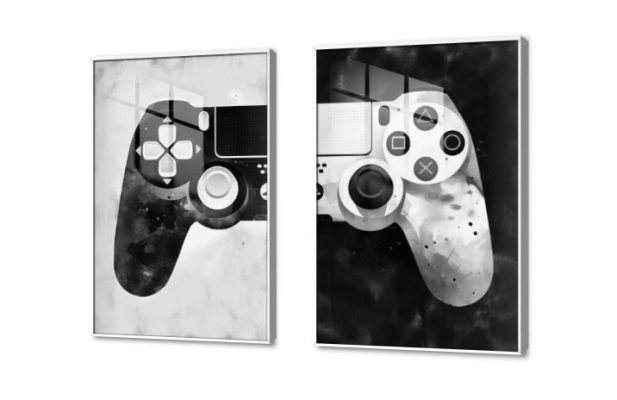تابلوه مودرن ذراع تحكم العاب الكترونيه ابيض و اسود SA77268 كل التابلوهات المودرن, جيمنج - العاب و تسليه, مميزة و مختارة ابيض و اسود, اللون الواحد تماثل - سيميترى, ديجيتال آرت, مودرن غرفة شباب, مكاتب – شركات - اعمال بالعرض, اكريليك, ببرواز, برواز ابيض, مستطيل
