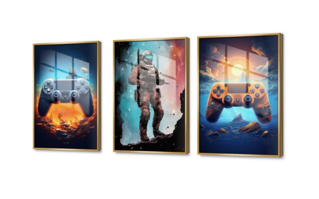 SA77378 كل التابلوهات المودرن, اكشن - مغامرات, جيمنج - العاب و تسليه اصفر, ازرق - تركواز, الوان داكنة, برتقالى ديجيتال آرت, مودرن غرفة شباب, مكاتب – شركات - اعمال بالعرض, اكريليك, ببرواز, برواز ذهبى, مستطيل