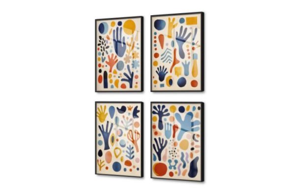 تابلوهات مودرن بوهو متعدد القطع SA78517 كل التابلوهات المودرن, اشكال هندسية و زخارف, تجريدي اصفر, ابيض - اوف وايت, ازرق - تركواز اشكال هندسية و زخارف, بوهو ستايل, لوحات فنية, مودرن غرفة الاستقبال, غرفة المعيشة, مدخل المنزل, مكاتب – شركات - اعمال بالطول, اكريليك, ببرواز, برواز اسود, مستطيل