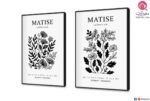 تابلوهات مودرن Matisse ابيض و اسود SA79573 تابلوهات مودرن ابيض و اسود بسيط و هادئ غرفة الاستقبال