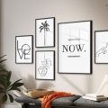 تابلوه boho minimal بسيط جدا SA79595 كل التابلوهات المودرن, English Text & Quotes ابيض و اسود بسيط و هادئ, بوهو ستايل, ديجيتال آرت, رسم خطى, قابل للتعديل, كتابات و حروف, مودرن غرفة الاستقبال, غرفة المعيشة, غرفة النوم, مدخل المنزل بالعرض, اكريليك, ببرواز, برواز اسود, مستطيل