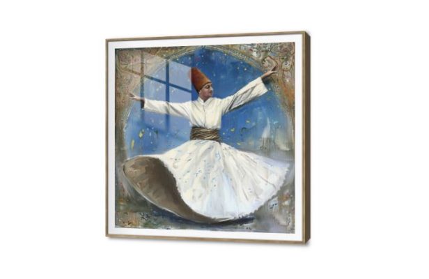 لوحات فنية الدرويش الصوفى SA80226 كل التابلوهات المودرن, المولوية - الصوفية, اسلامى - ايات قرآنية و خط عربى بنى - بيج, ازرق - تركواز الوان زيتية - اكريليك, لوحات فنية غرفة المعيشة, مكاتب – شركات - اعمال مربع, اكريليك, ببرواز, برواز SF9, برواز خشبى