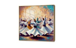 تابلوهات مودرن المولوية الصوفية بالوان زاهية SA80173 كل التابلوهات المودرن, المولوية - الصوفية, اسلامى - ايات قرآنية و خط عربى ابيض - اوف وايت, ازرق - تركواز, بنى - بيج الوان زيتية - اكريليك غرفة المعيشة مربع, اكريليك, ببرواز, برواز ذهبى
