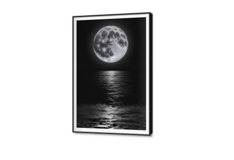 تابلوه القمر فوق البحر SA80479 كل التابلوهات المودرن, القمر, فضاء و كواكب ابيض و اسود, اسود, الوان داكنة صور فوتوغرافية, مودرن غرفة المعيشة, غرفة الاستقبال, غرفة النوم, مدخل المنزل فى الليل بالطول, ببرواز, برواز SF9, برواز اسود, مستطيل