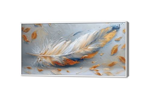 تابلوه مودرن كانفس ريشه طائر ذهبى و فضى SA80959 كل التابلوهات المودرن, ريش, حيوانات و طيور رمادى, اصفر, برتقالى الوان زيتية - اكريليك, لوحات فنية, مودرن غرفة المعيشة, غرفة النوم بالعرض, ببرواز, برواز ابيض, مستطيل