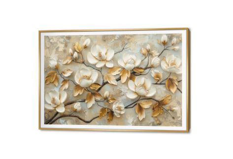 تابلوهات ديكور ورود بيضاء و ذهبى SA80992 كل التابلوهات المودرن, ورود - زهور - نباتات بنى - بيج, ابيض - اوف وايت, فضى – ذهبى الوان زيتية - اكريليك, كلاسيك – نيو كلاسيك, لوحات فنية, مظهر بارز, مودرن غرفة الاستقبال, غرفة المعيشة, غرفة النوم, مدخل المنزل, مكاتب – شركات - اعمال فصل الربيع بالعرض, ببرواز, برواز SF9, برواز ذهبى, مستطيل