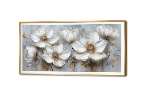 لوحات مودرن ورود بيضاء SA80974 كل التابلوهات المودرن, ورود - زهور - نباتات ابيض - اوف وايت, رمادى, فضى – ذهبى الوان زيتية - اكريليك, لوحات فنية, مظهر بارز, مودرن غرفة الاستقبال, غرفة المعيشة, غرفة النوم, مدخل المنزل, مكاتب – شركات - اعمال بالعرض, ببرواز, برواز SF9, برواز ذهبى, مستطيل
