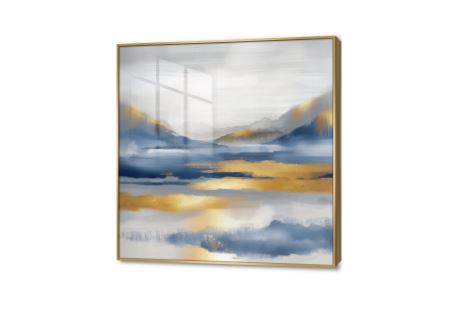 تابلوه مودرن كانفس منظر طبيعي تجريدى هادئ SA81055 كل التابلوهات المودرن, تجريدي ازرق - تركواز, فضى – ذهبى الوان زيتية - اكريليك, بسيط و هادئ, لوحات فنية, مودرن غرفة الاستقبال, غرفة المعيشة, مدخل المنزل, مكاتب – شركات - اعمال مربع, اكريليك, ببرواز, برواز ذهبى