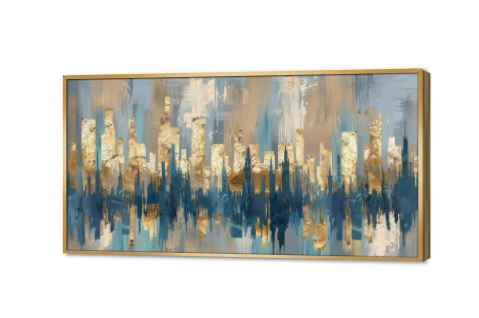 تابلوه مودرن كانفس تجريدى مبانى حديثه ازرق و ذهبى SA81116 كل التابلوهات المودرن, تجريدي ازرق - تركواز, فضى – ذهبى الوان زيتية - اكريليك, لوحات فنية, مودرن غرفة الاستقبال, غرفة المعيشة, مدخل المنزل بالعرض, ببرواز, برواز ذهبى, مستطيل