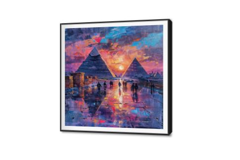 تابلوه تجريدي لاهرامات الجيزة SA84538 كل التابلوهات المودرن, دول و مدن مشهورة, مصر الفرعونية, مناظر مصرية, اماكن و مدن و مباني, مصر برتقالى, الوان داكنة, موف – ارجوانى الوان زيتية - اكريليك, لوحات فنية, مودرن غرفة المعيشة, مكاتب – شركات - اعمال شروق - غروب مربع, ببرواز, برواز SF9, برواز اسود