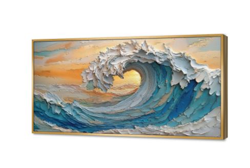 تابلوه مودرن امواج مذهلة وقت غروب الشمس SA88043 كل التابلوهات المودرن, امواج, بحار و شواطئ و مراكب ابيض - اوف وايت, ازرق - تركواز, اصفر, برتقالى الوان زيتية - اكريليك, لوحات فنية, مظهر بارز, مودرن غرفة الاستقبال, غرفة المعيشة, مكاتب – شركات - اعمال اجازة الصيف, شروق - غروب بالعرض, مستطيل