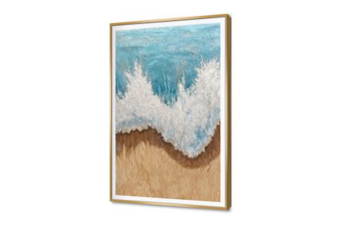 تابلوهات ديكور امواج البحر على الشاطئ الذهبى SA87974 كل التابلوهات المودرن, امواج, بحار و شواطئ و مراكب ابيض - اوف وايت, ازرق - تركواز, بنى - بيج الوان زيتية - اكريليك, مودرن غرفة المعيشة, مكاتب – شركات - اعمال اجازة الصيف بالطول, ببرواز, برواز SF9, برواز ذهبى