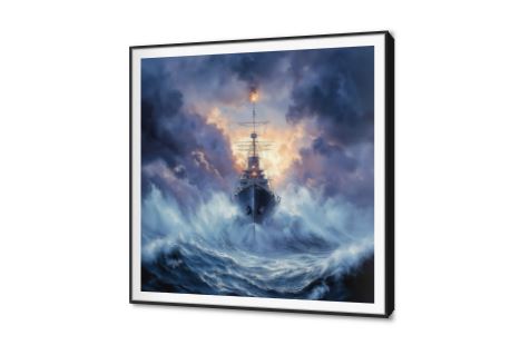 تابلوهات ديكور سفينة حربية ضخمة وسط الأمواج SA88546 كل التابلوهات المودرن, امواج, سفن كبيرة, بحار و شواطئ و مراكب ازرق - تركواز, موف – ارجوانى الوان زيتية - اكريليك, كلاسيك – نيو كلاسيك, لوحات فنية غرفة المعيشة, غرفة شباب, مكاتب – شركات - اعمال ببرواز, برواز SF9, برواز اسود, مربع