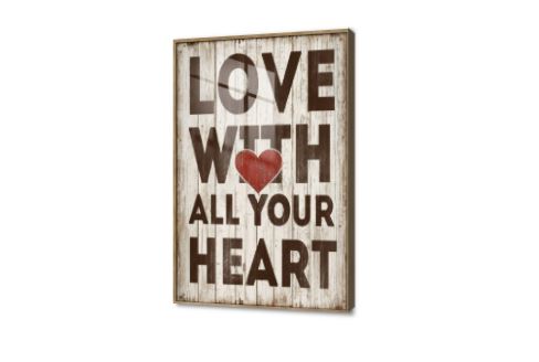 تابلوه LOVE WITH ALL YOUR HEART SA88378 كل التابلوهات المودرن, قلوب, English Text & Quotes, رومانسى احمر - نبيتى, بنى - بيج ديجيتال آرت, قابل للتعديل, كتابات و حروف, مودرن غرفة المعيشة, غرفة النوم, غرفة بنات اكريليك, بالطول, برواز خشبى, مستطيل