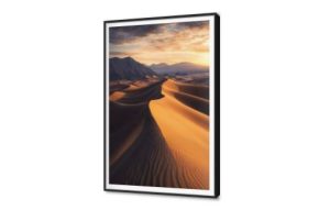 تابلوهات ديكور كثبان رملية ذهبية SA88299 كل التابلوهات المودرن, صحراء, مناظر طبيعية اصفر, برتقالى, بنى - بيج صور فوتوغرافية, مودرن غرفة المعيشة, مكاتب – شركات - اعمال شروق - غروب بالطول, ببرواز, برواز SF9, برواز اسود, مستطيل