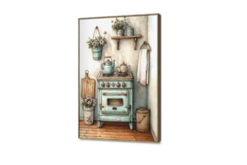تابلوهات مطبخ ريفى دافئ SA88157 كل التابلوهات المودرن, مشروبات – اطعمة - المطبخ ابيض - اوف وايت, ازرق - تركواز, بنى - بيج عتيق - فينتاج, كلاسيك – نيو كلاسيك, لوحات فنية غرفة الطعام - المطبخ بالطول, برواز خشبى, مستطيل
