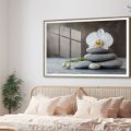 لوحات حائط احجار و زهرة اوركيد SA88672 كل التابلوهات المودرن, احجار و صخور, طبيعه صامتة ابيض - اوف وايت, بنى - بيج, رمادى صور فوتوغرافية, مودرن غرفة المعيشة, غرفه الغسيل - التويليت, مكاتب – شركات - اعمال اكريليك, بالعرض, ببرواز, برواز SF9, برواز خشبى, مستطيل
