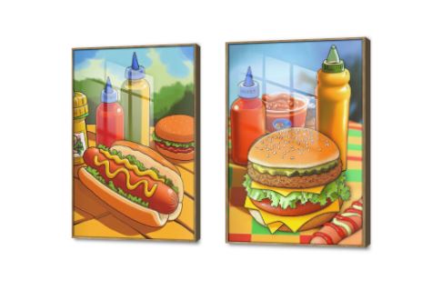 تابلوهات مودرن وجبات سريعة شهية SA88162 كل التابلوهات المودرن, طعام - مأكولات, مشروبات – اطعمة - المطبخ احمر - نبيتى, اخضر - زيتى, ازرق - تركواز, اصفر, قوى و زاهى, متعدد الالوان الستريشن - فيكتور, مودرن غرفة الطعام - المطبخ, مكاتب – شركات - اعمال اكريليك, بالطول, ببرواز, برواز خشبى, مستطيل