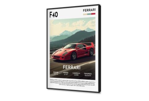تابلوه مودرن سيارة فيراري F40 حمراء SA89318 كل التابلوهات المودرن, سيارات, English Text & Quotes, سيارات – دراجات - مواصلات احمر - نبيتى, ازرق - تركواز, بنى - بيج ديجيتال آرت, كتابات و حروف, مودرن غرفة شباب, مكاتب – شركات - اعمال بالطول, ببرواز, برواز اسود, مستطيل