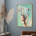 تابلوه يد و فرش الرسم SA88342 كل التابلوهات المودرن, ايادى, هوايات, شخصيات و وجوه اخضر - زيتى, بينك – فوشيا الوان زيتية - اكريليك, لوحات فنية, مودرن غرفة بنات, مكاتب – شركات - اعمال اكريليك, بالطول, ببرواز, برواز ذهبى, مستطيل