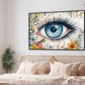 تابلوه حائط عين زرقاء و زهور SA88336 شخصيات و وجوه, عيون, كل التابلوهات المودرن ابيض - اوف وايت, اخضر - زيتى, ازرق - تركواز, اصفر الوان مائية, لوحات فنية, مودرن غرفة بنات بالعرض, ببرواز, برواز اسود, مستطيل