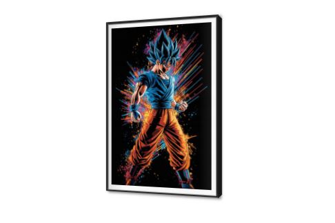 لوحات فنية سون جوكو بوضعيه قتالية SA88325 كل التابلوهات المودرن, افلام - مسلسلات - ميديا, انمى ازرق - تركواز, اسود, الوان داكنة, برتقالى ديجيتال آرت, لوحات فنية, مودرن غرفة شباب بالطول, ببرواز, برواز SF9, برواز اسود, مستطيل