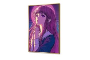 لوحات حائط شخصية انمى بملابس مدرسية SA88315 كل التابلوهات المودرن, افلام - مسلسلات - ميديا, انمى, بنات, شخصيات و وجوه ازرق - تركواز, بينك – فوشيا, موف – ارجوانى ديجيتال آرت, لوحات فنية, مودرن غرفة بنات بالطول, ببرواز, برواز ذهبى, مستطيل