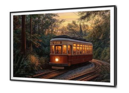 لوحات ترام قديم وقت الغروب SA89433 كل التابلوهات المودرن, غابات, قطارات, سيارات – دراجات - مواصلات, مناظر طبيعية اخضر - زيتى, الوان داكنة, برتقالى الوان زيتية - اكريليك, عتيق - فينتاج, كلاسيك – نيو كلاسيك, لوحات فنية, مودرن غرفة المعيشة, غرفة النوم, مكاتب – شركات - اعمال بالعرض, ببرواز, برواز SF9, برواز اسود, مستطيل