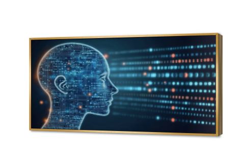 لوحات حائط مودرن وجه من خطوط ودوائر إلكترونية SA88906 كل التابلوهات المودرن, اعمال و شركات, تكنولوجى, تكنولوجى و معلومات, خيال - خيال علمى ازرق - تركواز, اسود, الوان داكنة ديجيتال آرت, مودرن, نيون ستايل غرفة شباب, مكاتب – شركات - اعمال بالعرض, ببرواز, برواز ذهبى, مستطيل