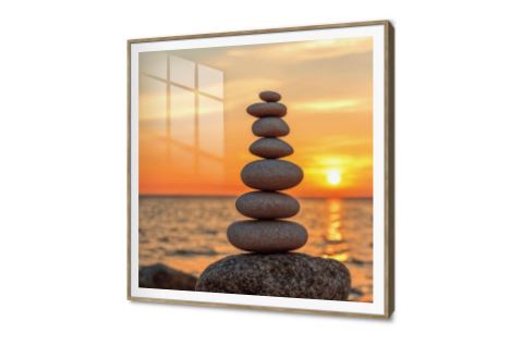تابلوه احجار متوازنة فى غروب الشمس SA88698 كل التابلوهات المودرن, احجار و صخور, بحار و شواطئ و مراكب, طبيعه صامتة اصفر, برتقالى, بنى - بيج صور فوتوغرافية, مودرن غرفه الغسيل - التويليت, مكاتب – شركات - اعمال شروق - غروب اكريليك, ببرواز, برواز SF9, برواز خشبى, مربع