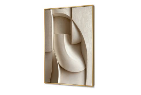 تابلوهات تكوين تجريدي بارز باللون الكريمي SA89676 كل التابلوهات المودرن, اشكال هندسية و زخارف, تجريدي ابيض - اوف وايت, بنى - بيج اشكال هندسية و زخارف, بوهو ستايل, كلاسيك – نيو كلاسيك, مظهر بارز, مودرن غرفة الاستقبال, مدخل المنزل, مكاتب – شركات - اعمال بالطول, ببرواز, برواز ذهبى, مستطيل