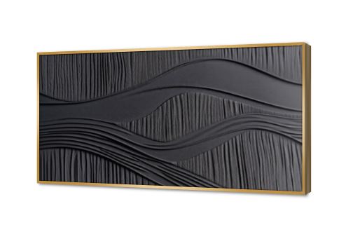 تابلوه مودرن كانفس خطوط و امواج تجريديه بالاسود SA90292 كل التابلوهات المودرن اسود, الوان داكنة بسيط و هادئ, كلاسيك – نيو كلاسيك, لوحات فنية, مظهر بارز, مودرن غرفة الاستقبال, غرفة المعيشة, غرفة النوم, مدخل المنزل بالعرض, ببرواز, برواز ذهبى, مستطيل