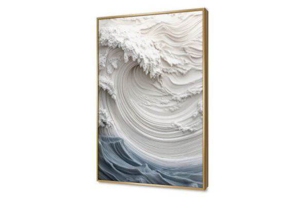 تابلوه مودرن كانفس موجه بحريه بتفاصيل دقيقة SA90370 كل التابلوهات المودرن, امواج, بحار و شواطئ و مراكب ابيض - اوف وايت, ازرق - تركواز الوان زيتية - اكريليك, لوحات فنية, مظهر بارز, مودرن غرفة الاستقبال, غرفة المعيشة, مدخل المنزل, مكاتب – شركات - اعمال اجازة الصيف بالطول, ببرواز, برواز ذهبى, مستطيل