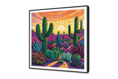 تابلوه مودرن كانفس منظر طبيعي صحراوى نابض بالحياه SA91344 كل التابلوهات المودرن, غابات, نبات الصبار, مناظر طبيعية, ورود - زهور - نباتات اخضر - زيتى, اصفر, برتقالى, قوى و زاهى, موف – ارجوانى الستريشن - فيكتور, ديجيتال آرت, مودرن غرفة الاستقبال, غرفة المعيشة, مكاتب – شركات - اعمال شروق - غروب ببرواز, برواز SF9, برواز اسود, مربع