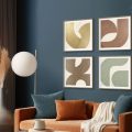 لوحات فنية بتصميم هندسي تجريدي SA93339 كل التابلوهات المودرن, مميزة و مختارة, اشكال هندسية و زخارف, تجريدي اخضر - زيتى, بنى - بيج, درجات الباستيل, فضى – ذهبى اشكال هندسية و زخارف, بسيط و هادئ, بوهو ستايل, لوحات فنية غرفة الاستقبال, غرفة المعيشة, مكاتب – شركات - اعمال ببرواز, برواز SF9, برواز خشبى, مربع
