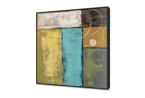 لوحات فنية تجريدية بألوان عصرية لتزيين الحائط SA95033 كل التابلوهات المودرن, اشكال هندسية و زخارف, تجريدي ابيض - اوف وايت, اخضر - زيتى, ازرق - تركواز, اصفر, بنى - بيج, رمادى, متعدد الالوان اشكال هندسية و زخارف, الوان زيتية - اكريليك, بسيط و هادئ, دوائر, مربعات, مظهر بارز, مودرن غرفة الاستقبال, غرفة المعيشة, مدخل المنزل, مكاتب – شركات - اعمال ببرواز, برواز اسود, مربع